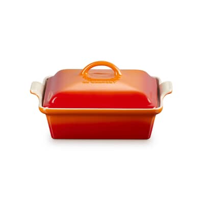 Le Creuset 23cm Deep Square Baking Dish With Lid Volcanic