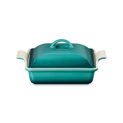 Le Creuset 23cm Deep Square Baking Dish With Lid Bleu Riviera