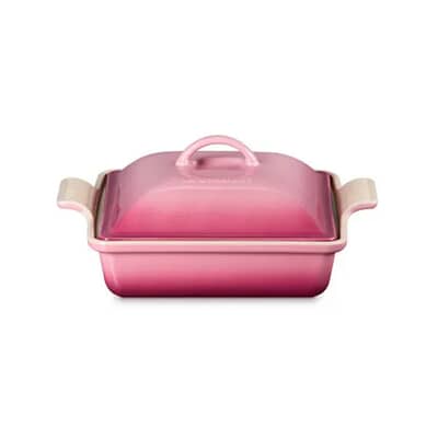 Le Creuset 23cm Deep Square Baking Dish With Lid Rose Quartz