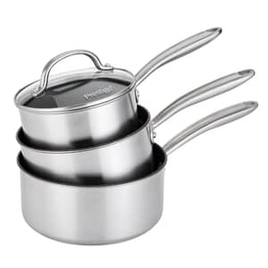 Prestige Scratch Guard Stainless Steel Saucepan Set 3 Piece