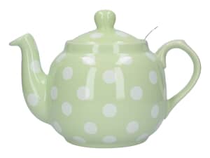 London Pottery Farmhouse 4 Cup Teapot Peppermint With White Spots