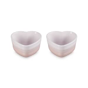 Le Creuset Set Of 2 Heart Ramekins Shell Pink