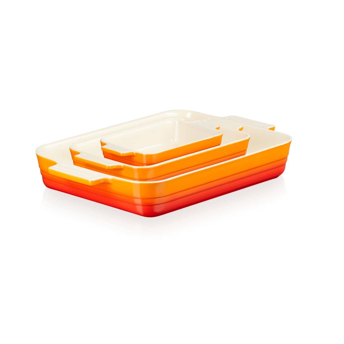 LE CREUSET - Aardewerk - Set/3 Ovenschalen 18/25/32cm Meringue