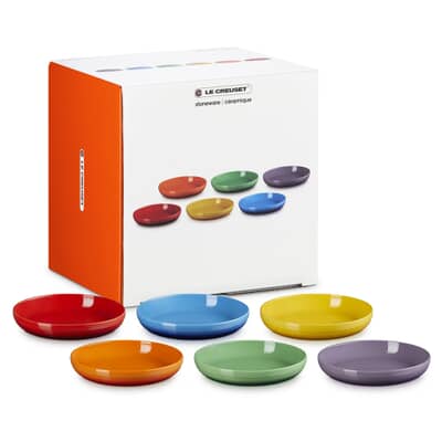 Le Creuset Rainbow Set Of 6 Coupe Pasta Bowls