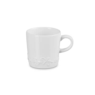 Le Creuset Christmas Holly Cappucino Mug White