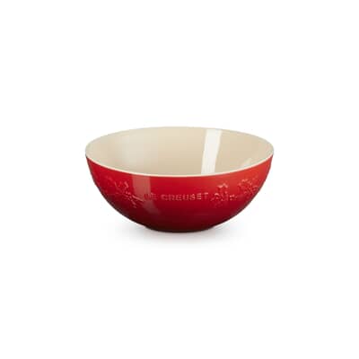 Le Creuset Christmas Holly Serving Bowl Cerise