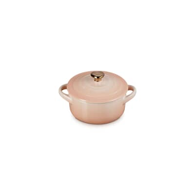 Le Creuset Petite Casserole With Gold Heart Knob Peche