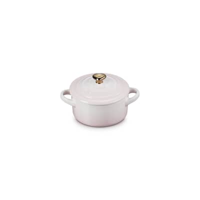 Le Creuset Petite Casserole With Gold Heart Knob Shell Pink