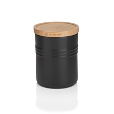 Le Creuset Medium Storage Jar With Wooden Lid Satin Black