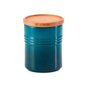 Le Creuset Medium Storage Jar With Wooden Lid Deep Teal