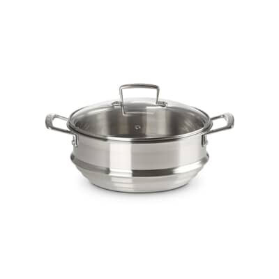 Le Creuset Classic 3-ply Stainless Steel Large Multi Steamer With Glass Lid