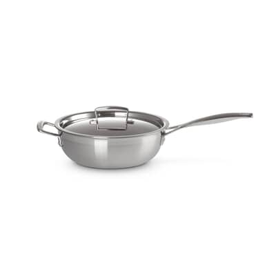 Le Creuset Classic 3-ply Stainless Steel 24cm Non Stick Chefs pan wth lid