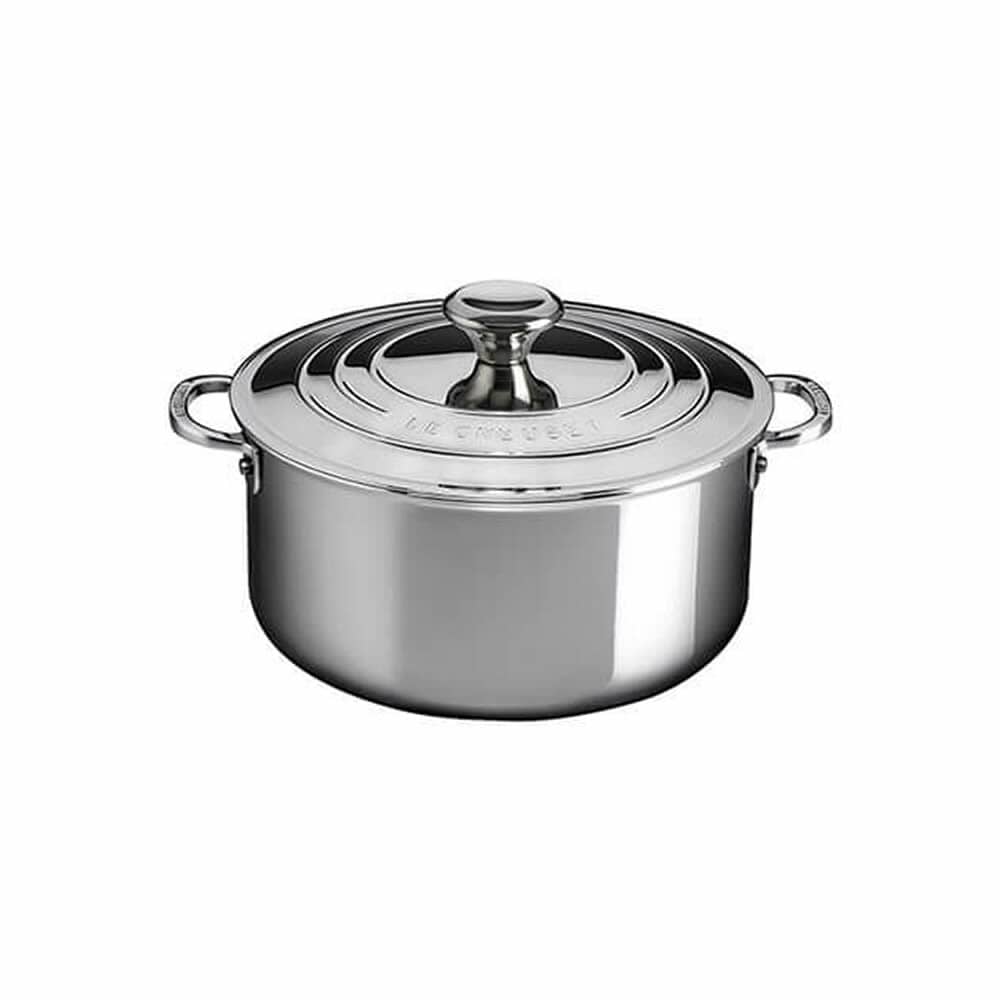 Le Creuset Signature Stainless Steel 24cm Casserole With Lid 966021240 Ecookshop