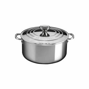 Le Creuset Signature Stainless Steel 24cm Uncoated Casserole With Lid