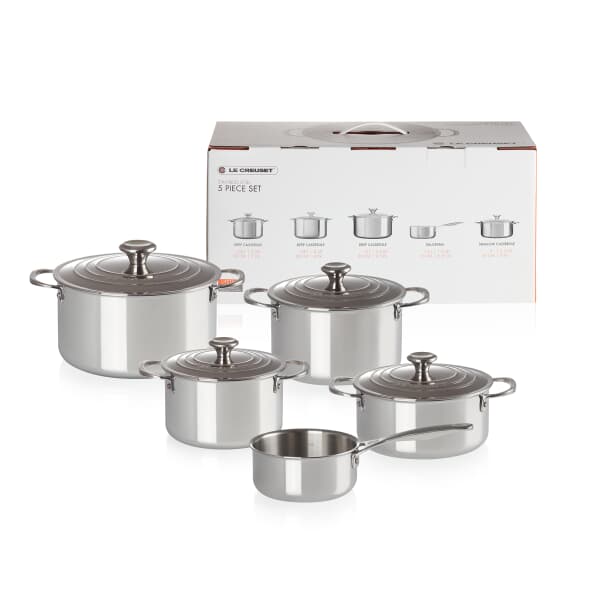 Le Creuset Signature Stainless Steel 5 Piece Cookware Set