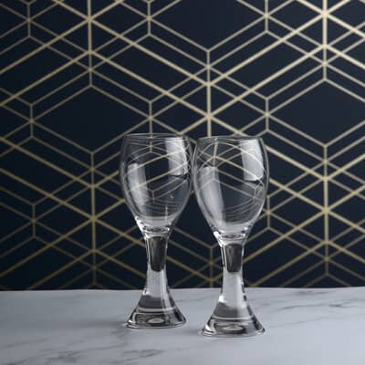 Anton Studio Designs Set of 2 Manhattan White Wine Glasses