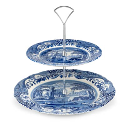 Spode Blue Italian - 2 Tier Cake Stand