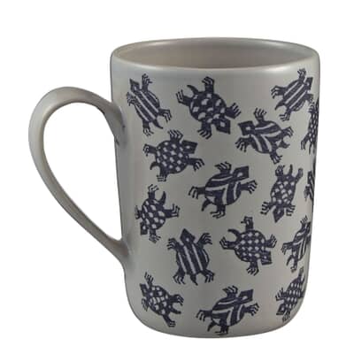 Murmur Kai Decorative Tall Mug Indigo Turtle