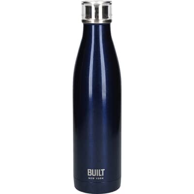 Built 740ml Double Walled Stainless Steel Water Bottle Midnight Blue