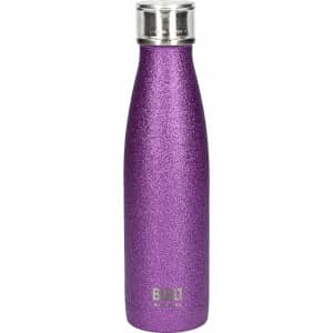 Built 500ml Double Walled Stainless Steel Water Bottle Purple Glitter