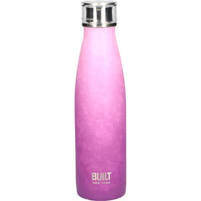 Built 500ml Double Walled Stainless Steel Water Bottle Pink and Purple Ombr