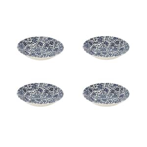 Queens Blue Story Victorian Calico White Scollop Bowl Set Of 4