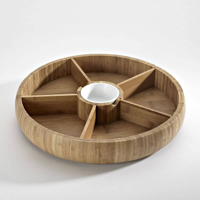 Occasion Bamboo Rotating Chip And Dip Platter (CC1481)