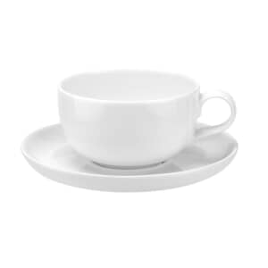 Portmeirion Choices White - 9fl oz Teacup And Saucer Set Of 2