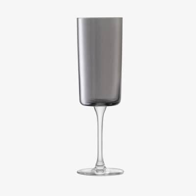 LSA Glassware - Lunar Champagne Flute Grey Set Of 2