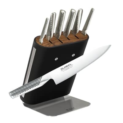 Global 7 Piece Knife Block Set Hiro Black