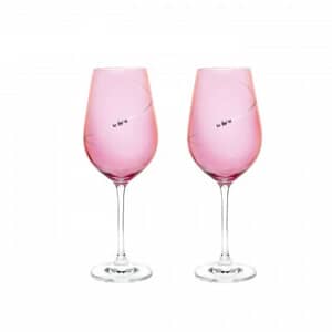 Portmeirion Auris Pink White Wine Glass Set of 2