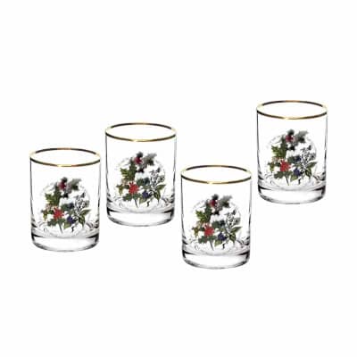 Portmeirion Holly and Ivy - Double Old Fashioned Tumblers Set Of 4