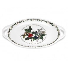 Portmeirion Holly and Ivy - Oval Handled Platter 18 Inch