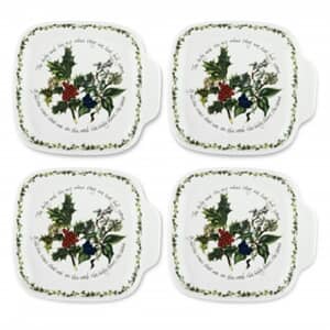 Portmeirion Holly and Ivy Christmas Canape Dishes Set Of 4