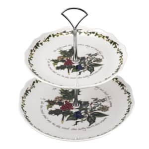 Portmeirion Holly and Ivy Christmas 2 Tier Cake Stand