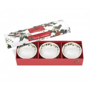 Portmeirion Christmas Holly and Ivy - Tealight Holder Set Of 3