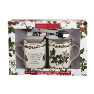 Portmeirion Holly And Ivy Christmas Mug And Spoon Set Of 2