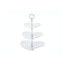 Maxwell and Williams White Basics Heart 3 Tier Cake Stand