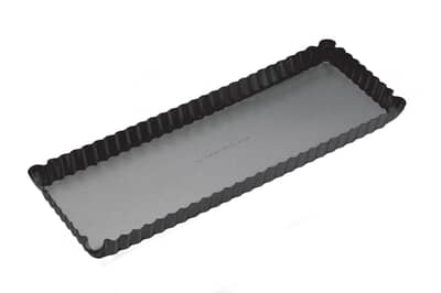 MasterClass Non-Stick Loose Base Rectangular Fluted Flan / Quiche Tin
