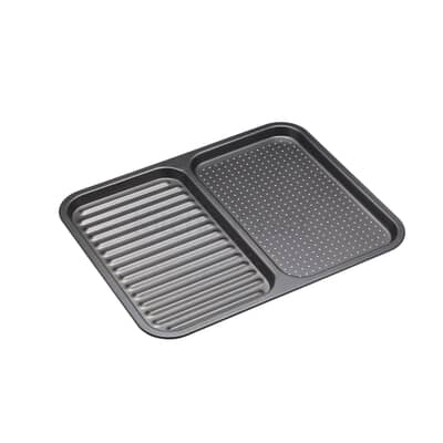 MasterClass Non-Stick 2-in-1 Divided Crisping Tray / Ridged Baking Tray