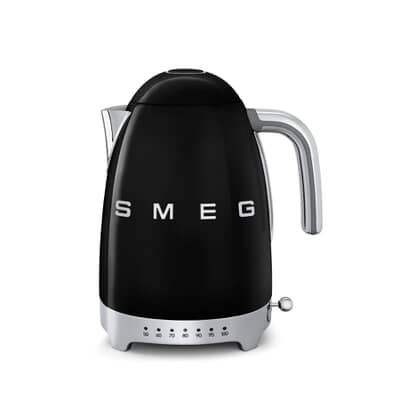 Smeg 50s Retro KLF04BLUK Kettle Variable Temperature - Black 1.7L