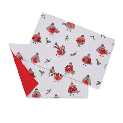 Catherine Lansfield Christmas Robins 30x46 cm Placemat Pair