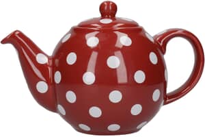 London Pottery Globe 2 Cup Teapot Red With White Spots