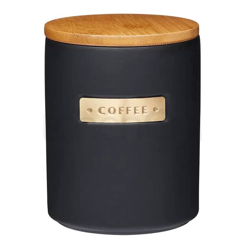 MasterClass Stoneware and Brass Effect Coffee Canister with Airtight