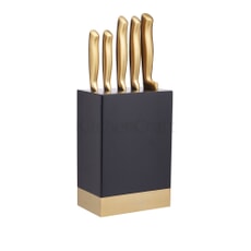 MasterClass 5-Piece Brass-Coloured Stainless Steel Knife Set and Knife Bloc