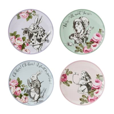 Mikasa and the VA Alice In Wonderland Bone China Side Plates Set of 4