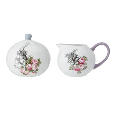 Mikasa and the VA Alice In Wonderland Bone China Sugar Bowl And Creamer 20