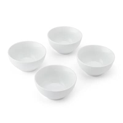 Mikasa Chalk Porcelain Nibble Bowls Set of 4 White 10cm