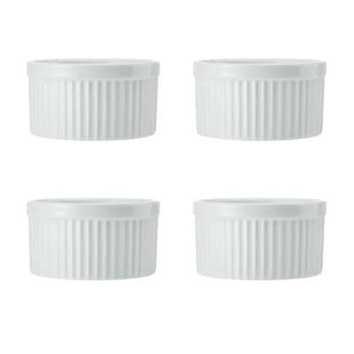Mikasa Chalk 4-Piece Porcelain Ramekin Set 9.5cm White