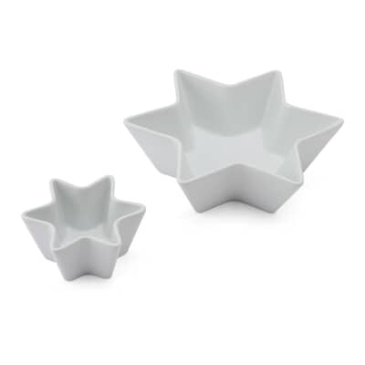 Mikasa Chalk Porcelain Star Bowls Set of 2 White